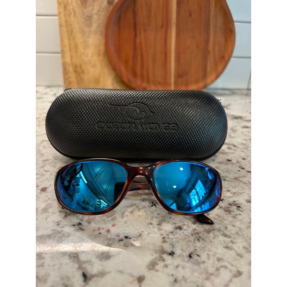 Ocean Waves Tortoise Polarized Sunglasses Japan + Case Preowned